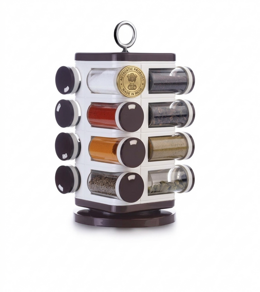 Revolving Spice Rack – 16 PC Plastic Jars, 100ml Each