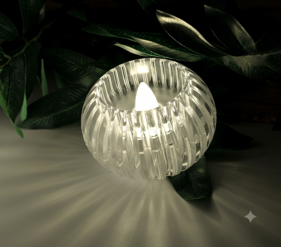 LED Flameless Tealight Candles – Crystal Design Warm Glow Set