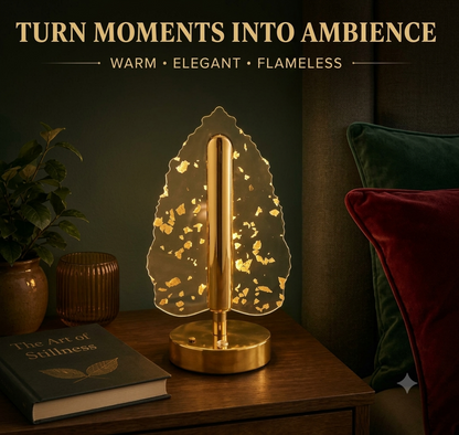 Golden Crystal Leaf LED Table Lamp