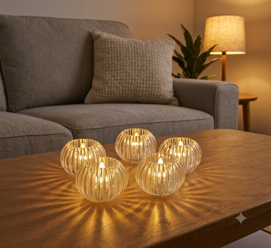 LED Flameless Tealight Candles – Crystal Design Warm Glow Set