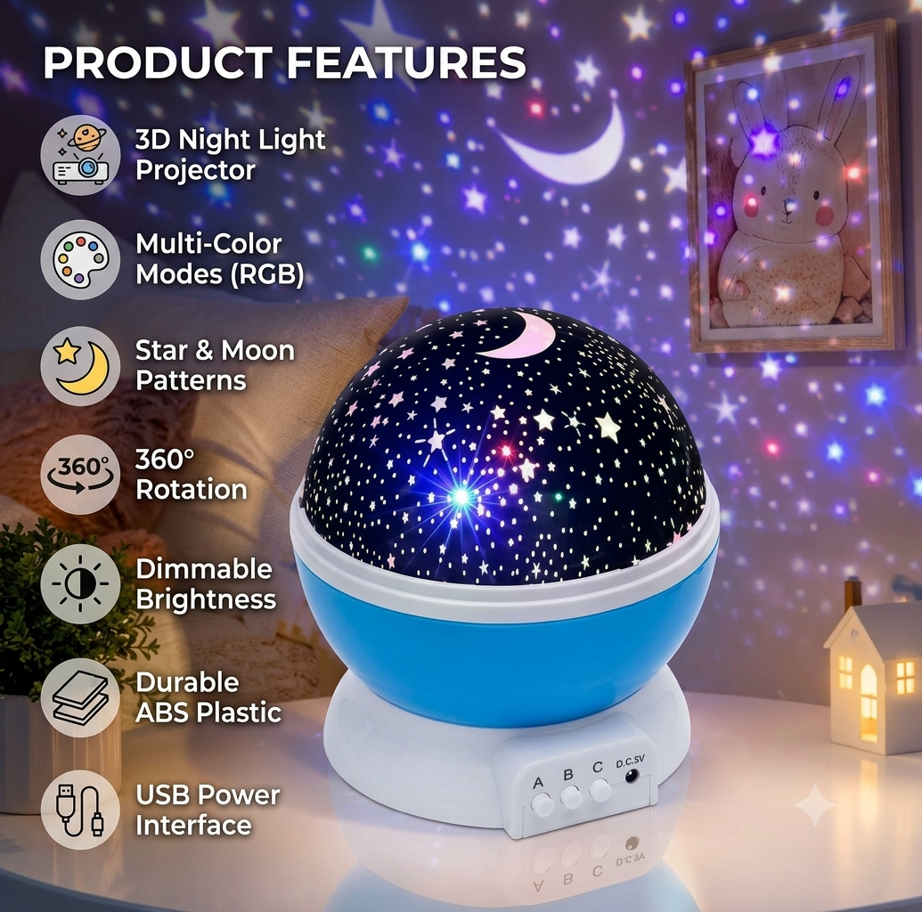 Star Projector Night Lamp