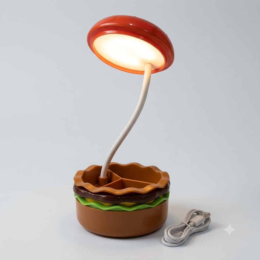 Burger Shape Folding LED Lamp for Home