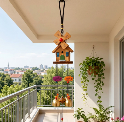 Wooden Windchime – Rustic Home Decor with Melodious Bells