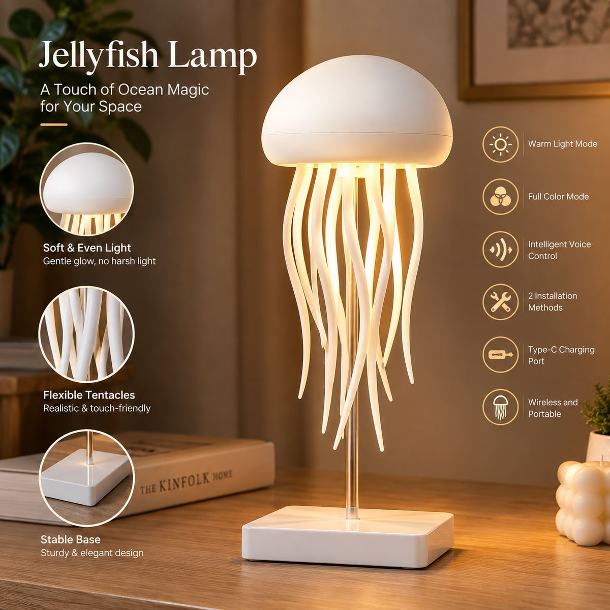 Jellyfish LED Mood Light– Color-Changing Ambient Lamp